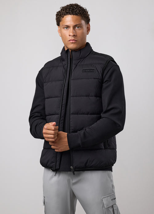 Gym King Precision Puffer Gilet - Black