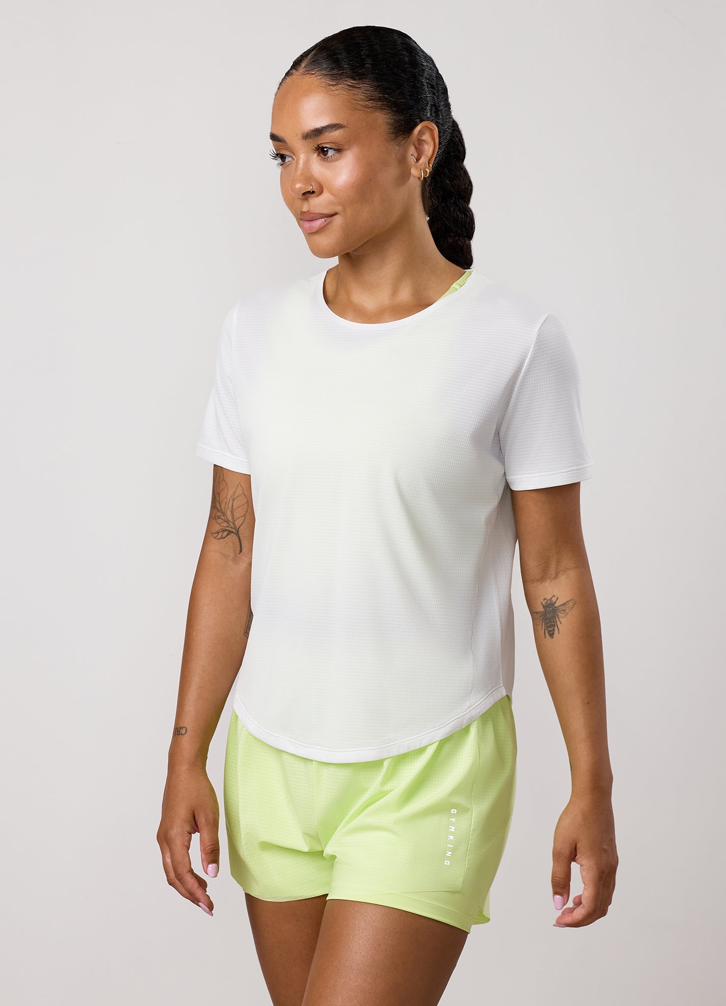 Gym King Precision Cap Sleeve Tee - White