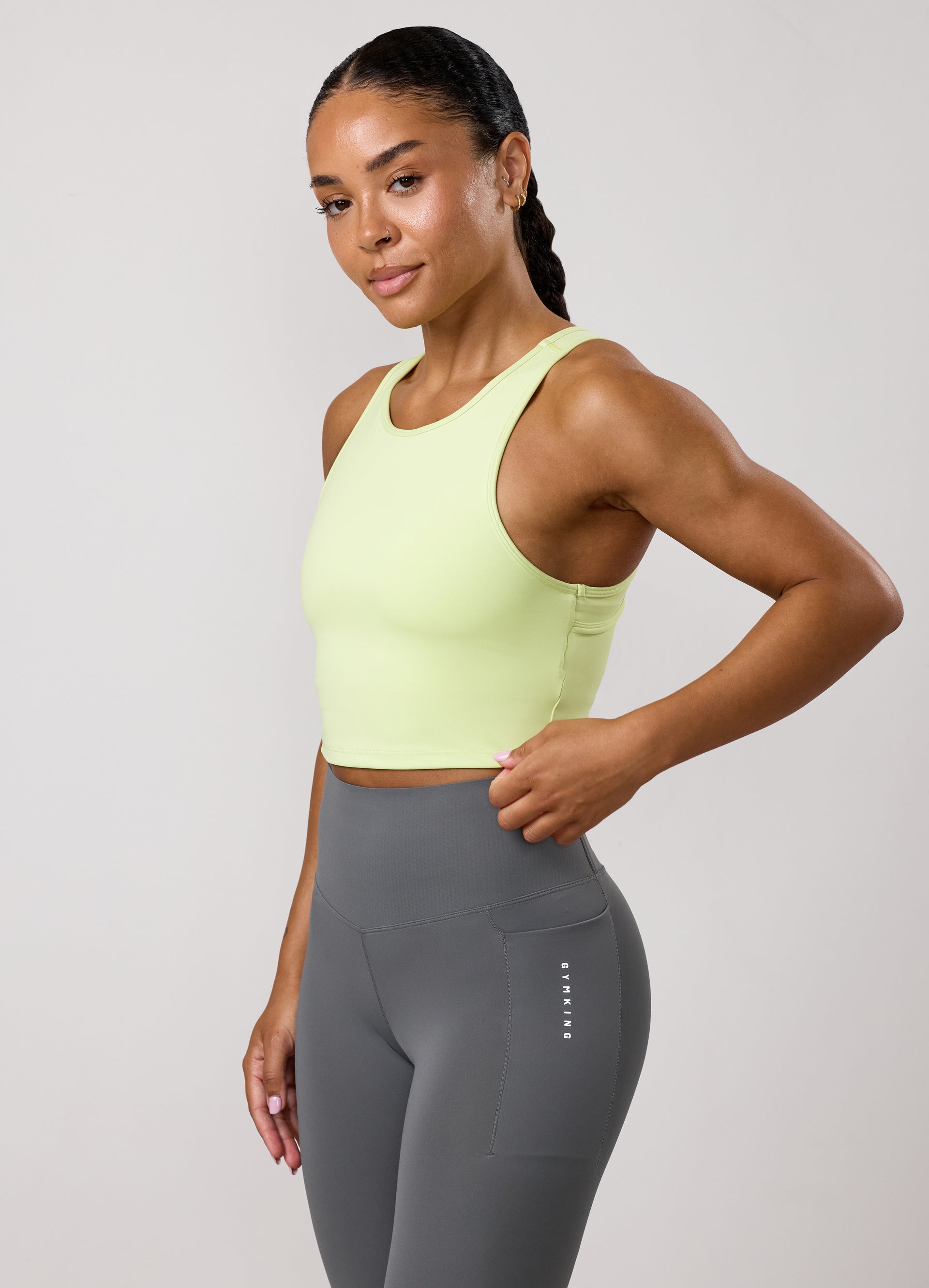 Gym King Precision Cut Out Tank - Muted Lime