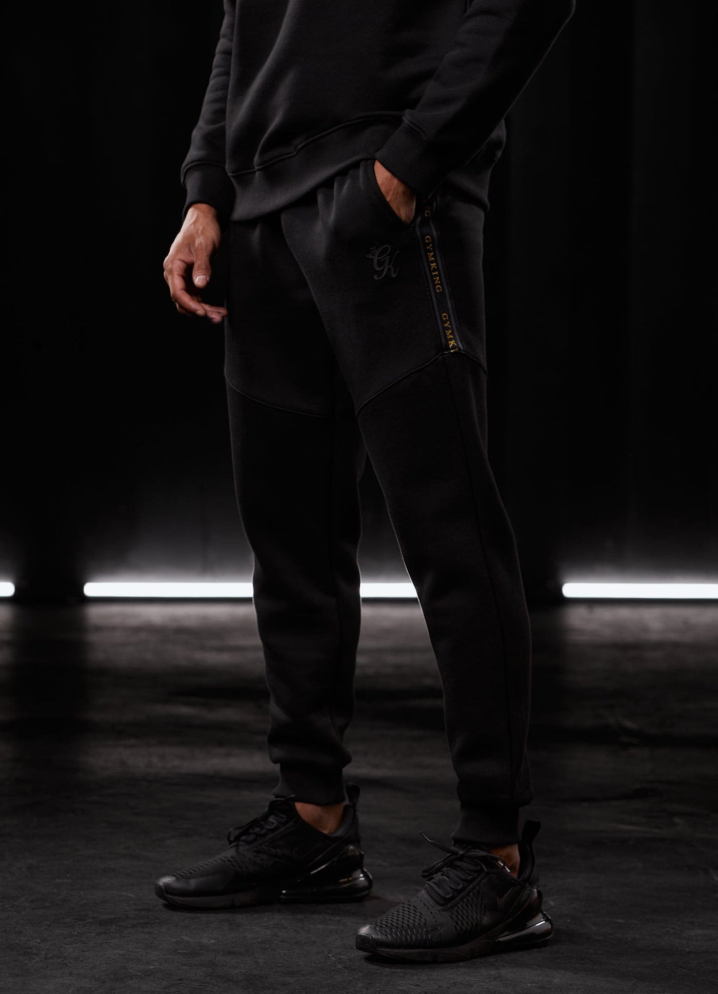 Gym King Premium Taped Tracksuit Black Gold GYM KING