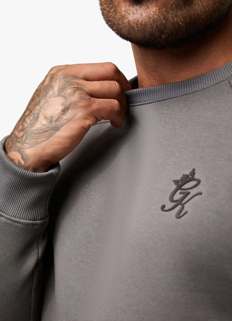 Gym King Premium Taped Crew - Grey