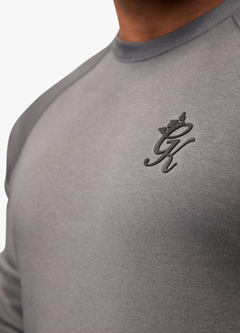 Gym King Premium Taped Crew - Grey