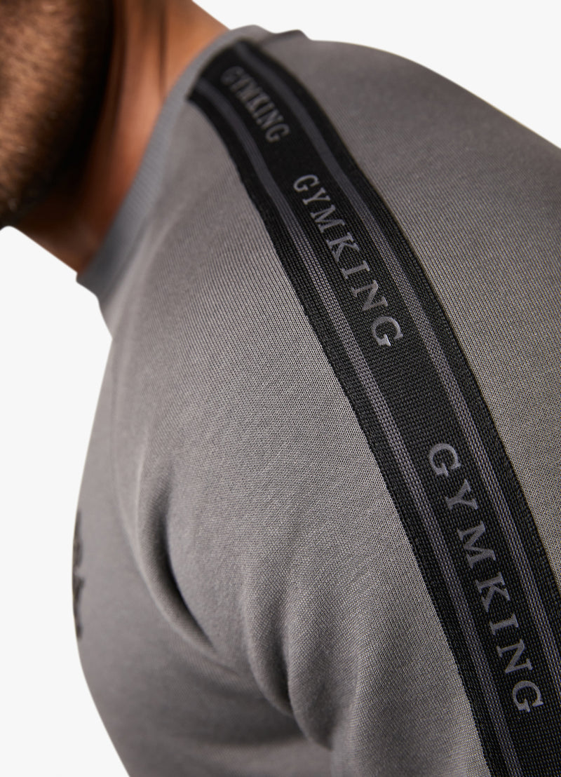 Gym King Premium Taped Crew - Grey