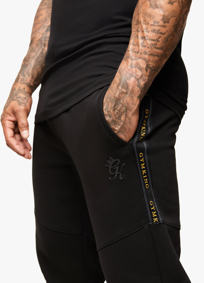 Gym King Premium Taped Jogger -  Black/Gold