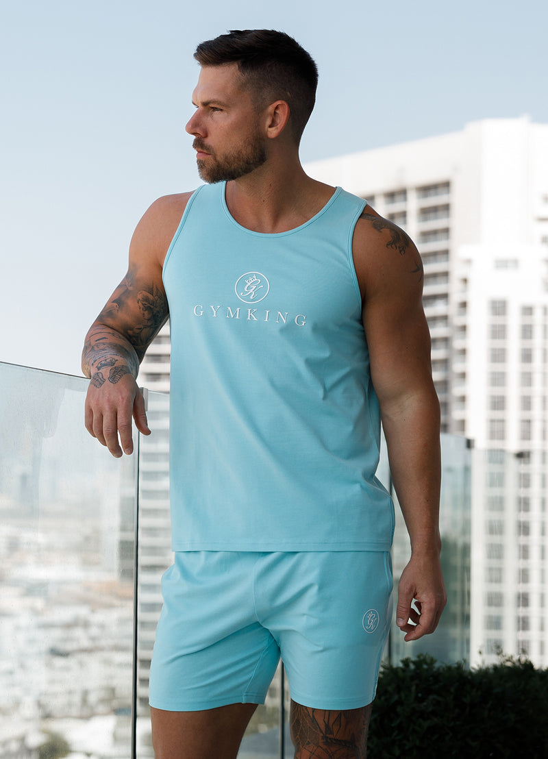 Gym King Pro Jersey Vest - Aqua Blue