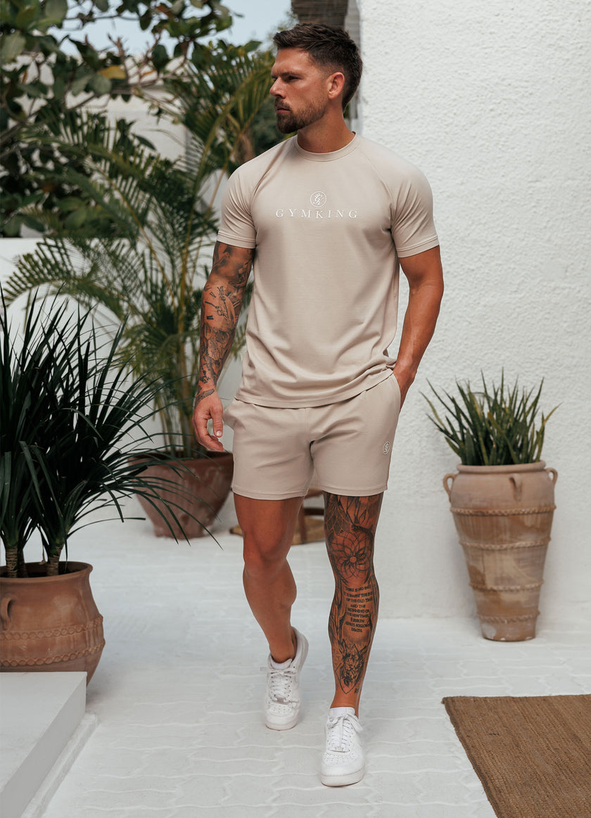 Gym King Pro Logo Jersey 6" Short - Light Stone