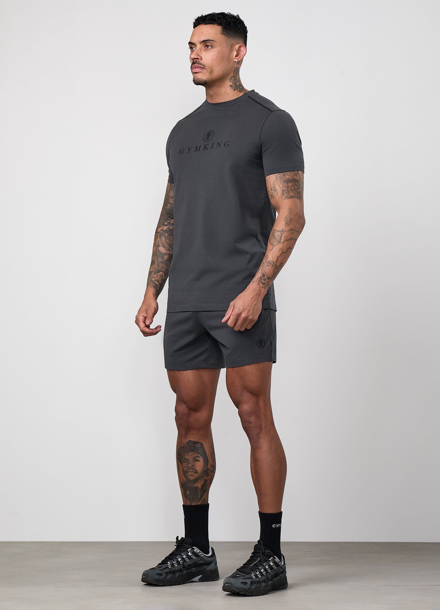 Gym King Pro Logo V2 Jersey Tee - Dark Pewter