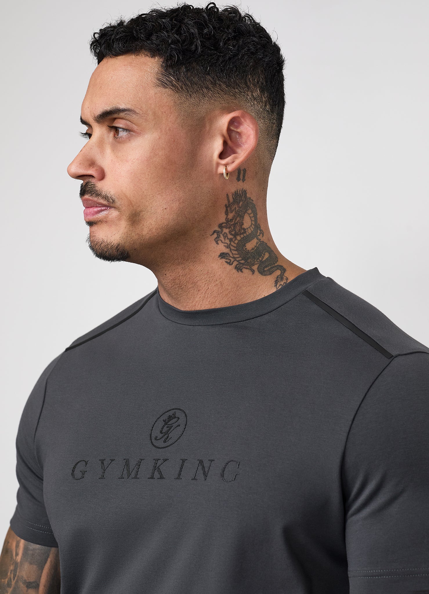 Gym King Pro Logo V2 Jersey Tee - Dark Pewter