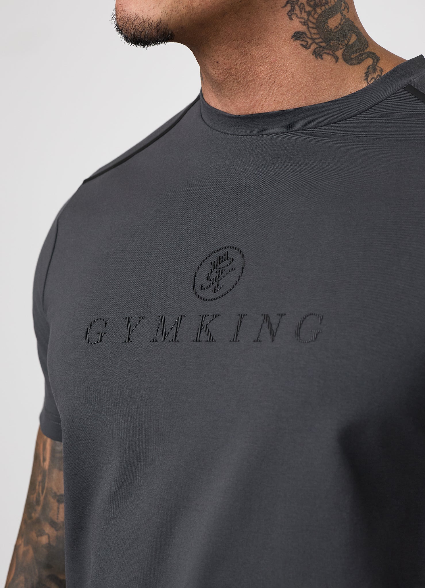 Gym King Pro Logo V2 Jersey Tee - Dark Pewter