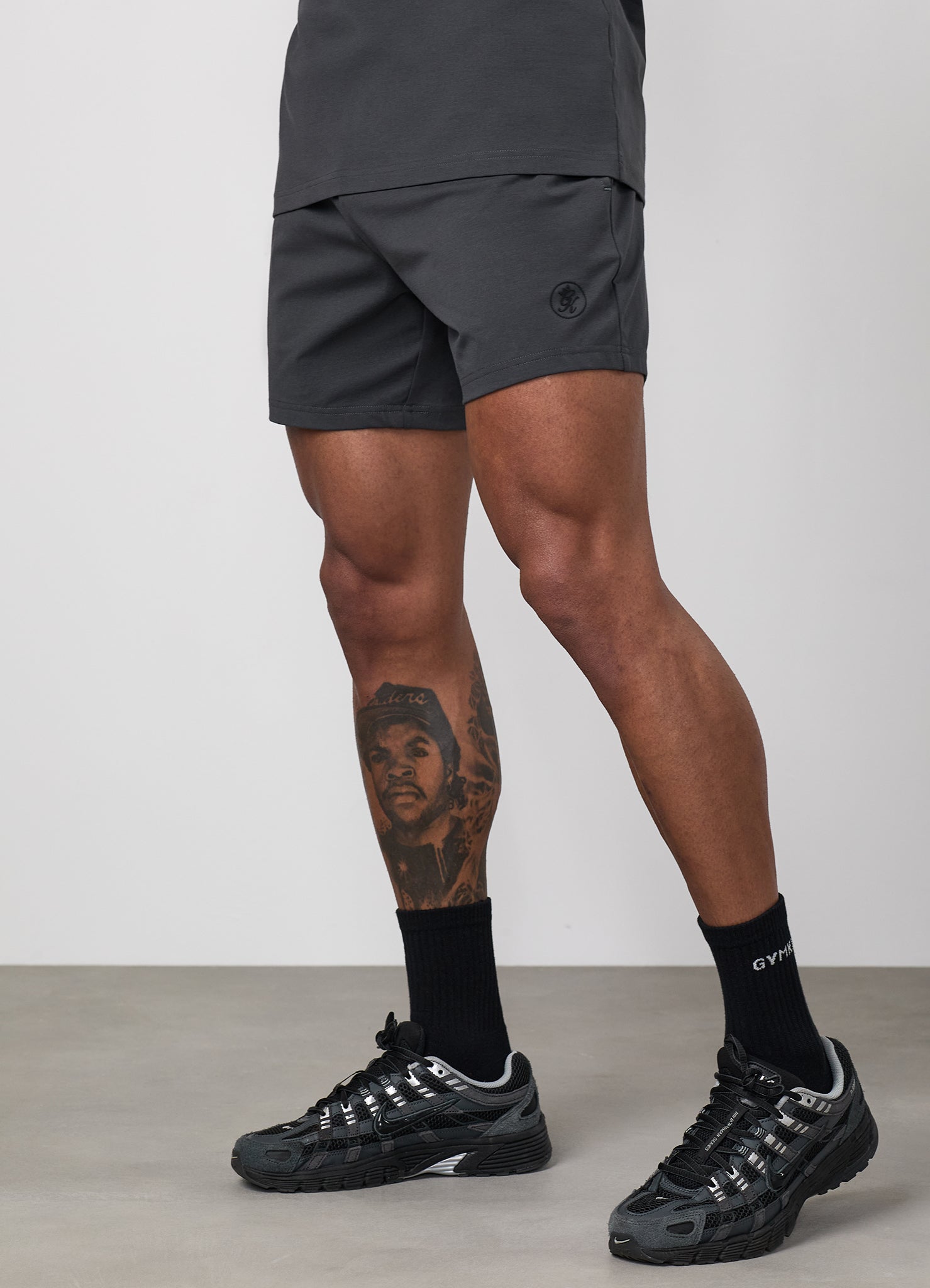 Gym King Pro Logo V2 Jersey 6" Short - Dark Pewter