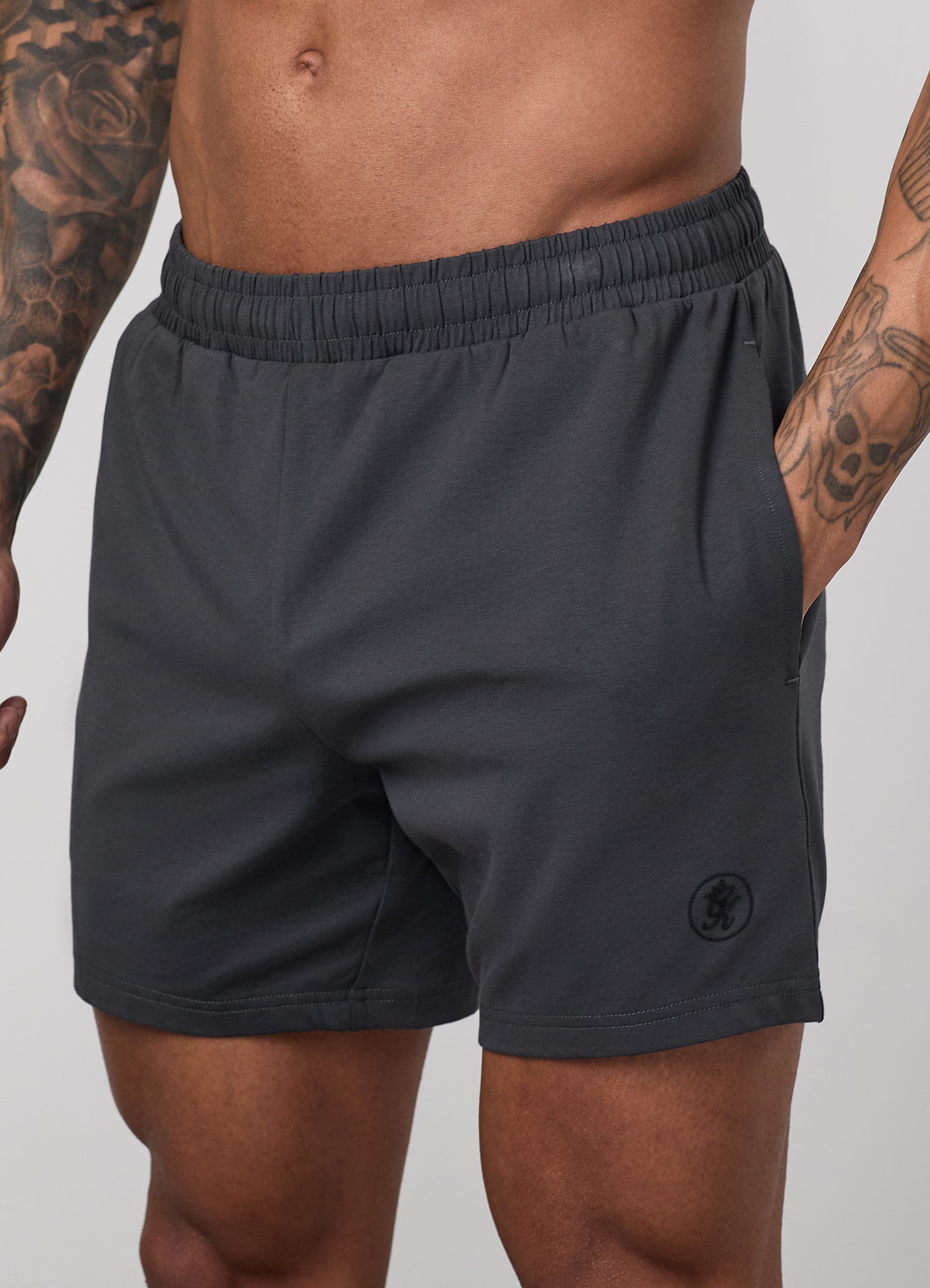 Gym King Pro Logo V2 Jersey 6" Short - Dark Pewter