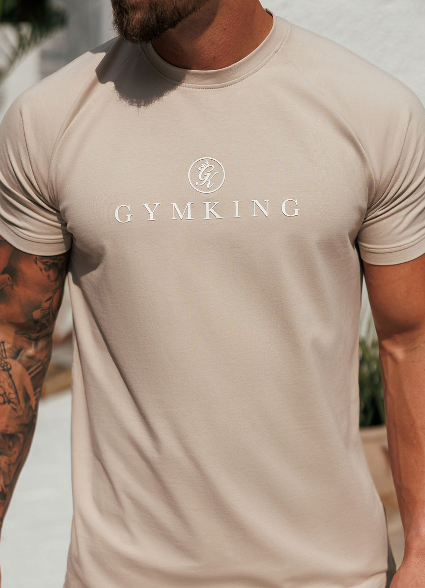 Gym King Pro Logo Tee - Light Stone