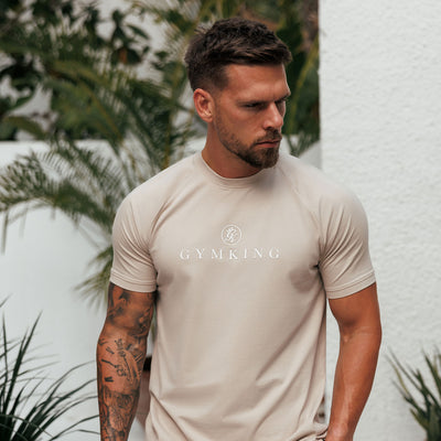 Gym King Pro Logo Tee - Light Stone