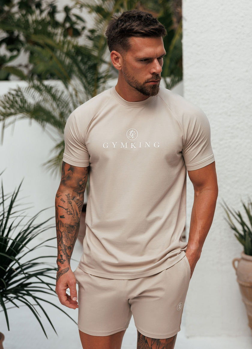 Gym King Pro Logo Tee - Light Stone