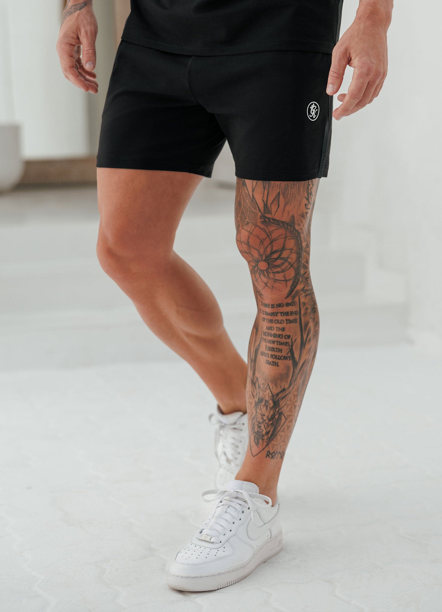 Gym King Pro Logo Jersey 6" Short - Black/White