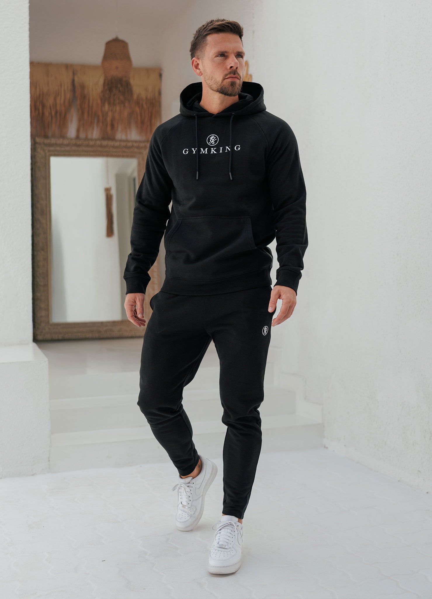 Gym King Pro Logo Tracksuit - Black/White