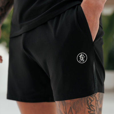 Gym King Pro Logo Jersey 6" Short - Black/White