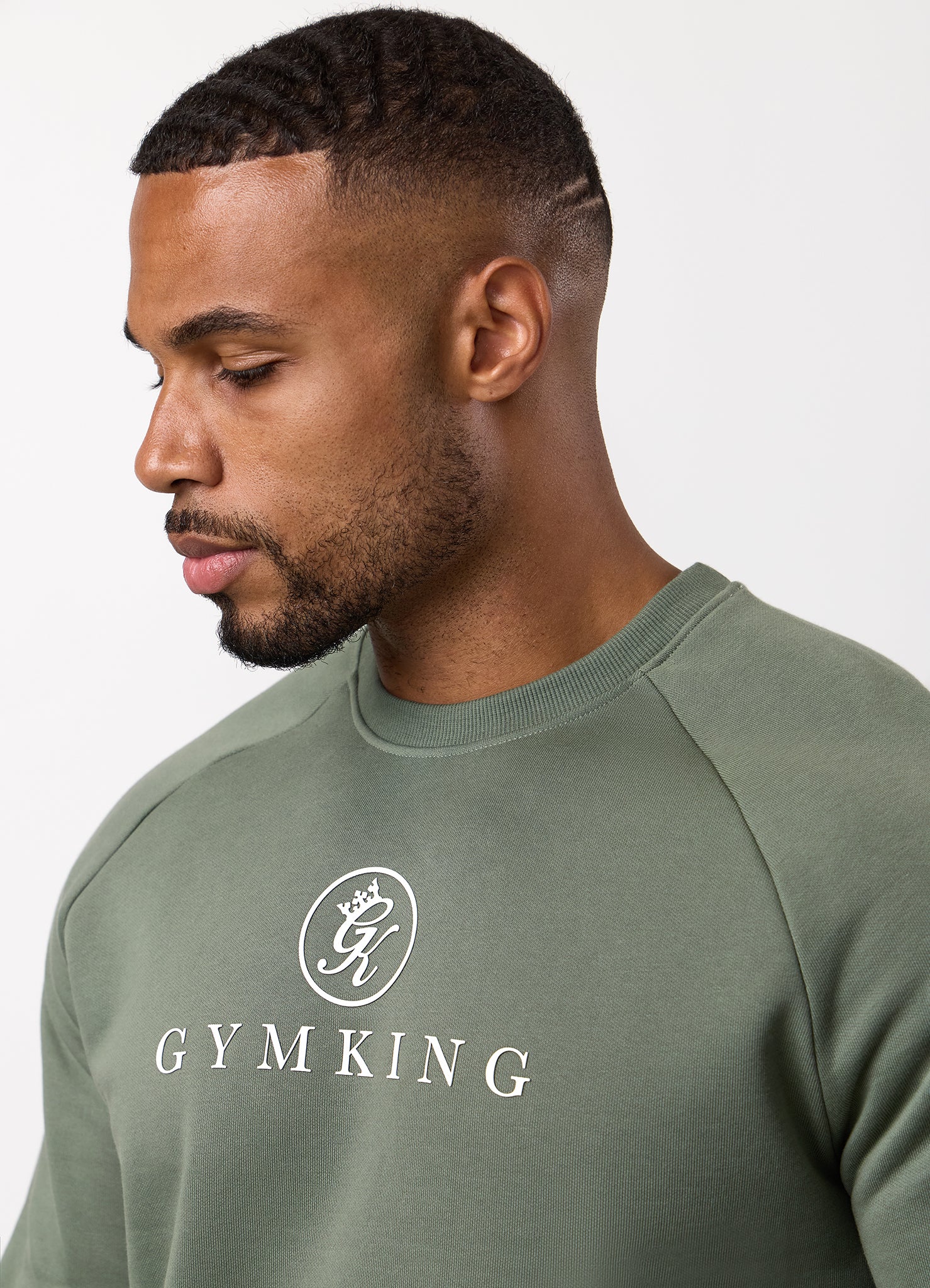 Gym King Pro Crew Tracksuit - Sage Grey