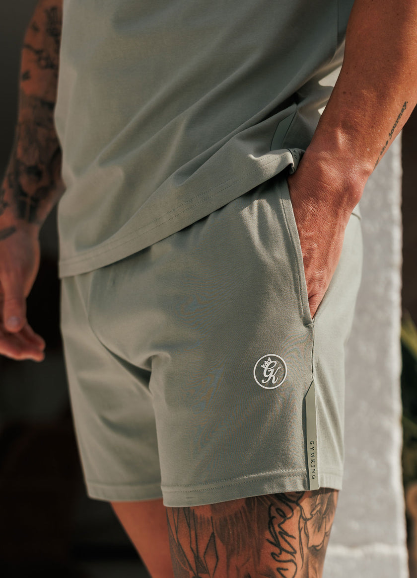 Gym King Pro Logo Jersey 6" Short - Soft Khaki
