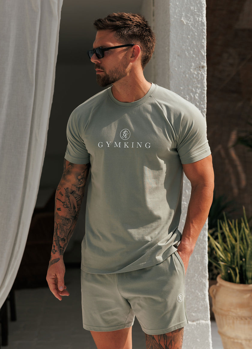 Gym King Pro Logo Jersey 6" Short - Soft Khaki