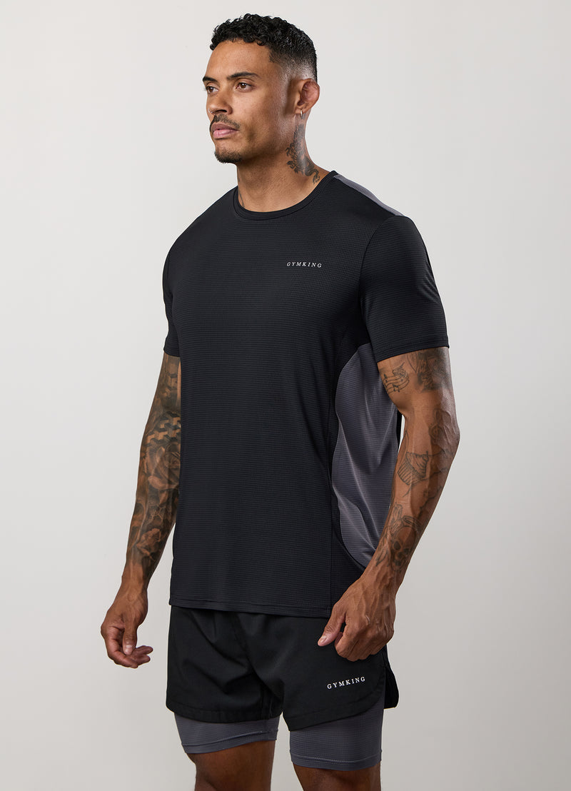 Gym King Progress Performance Tee - Black/Graphite