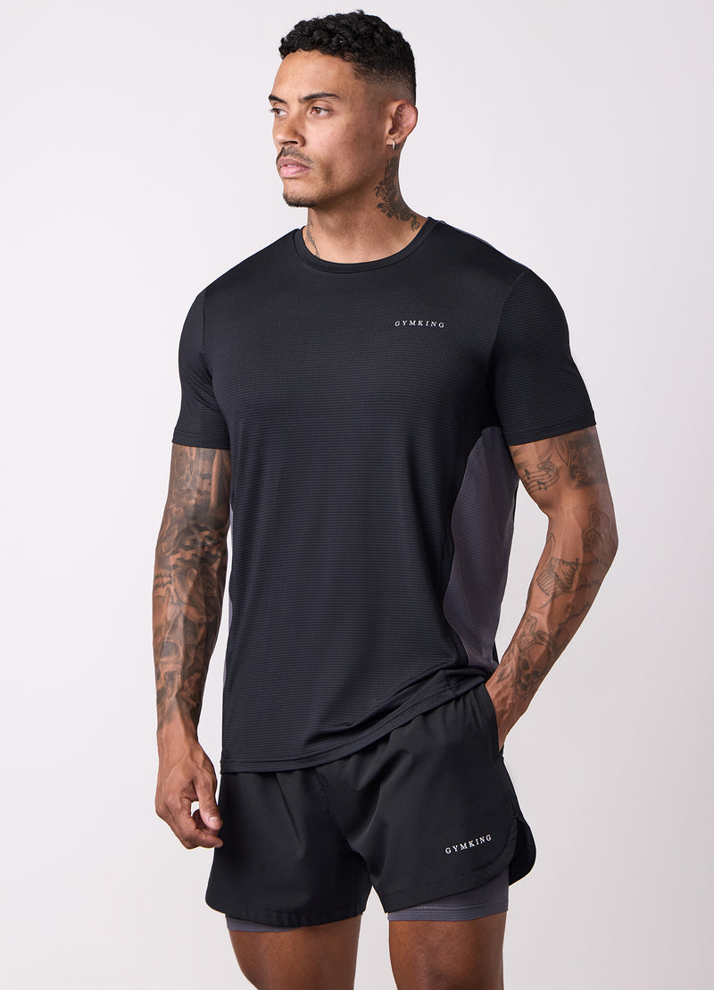 Gym King Progress Performance Tee - Black/Graphite
