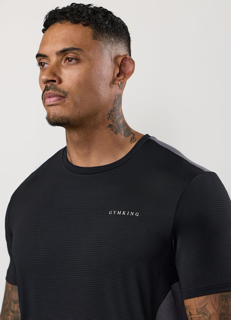 Gym King Progress Performance Tee - Black/Graphite