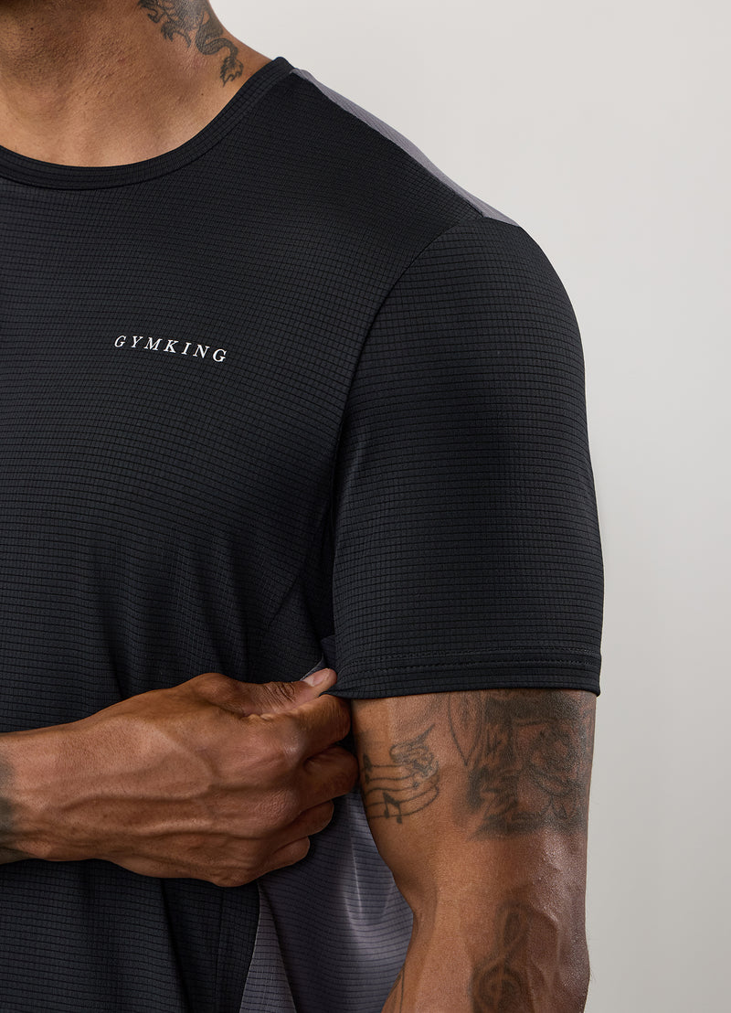 Gym King Progress Performance Tee - Black/Graphite