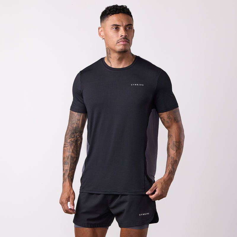 Gym King Progress Performance Tee - Black/Graphite