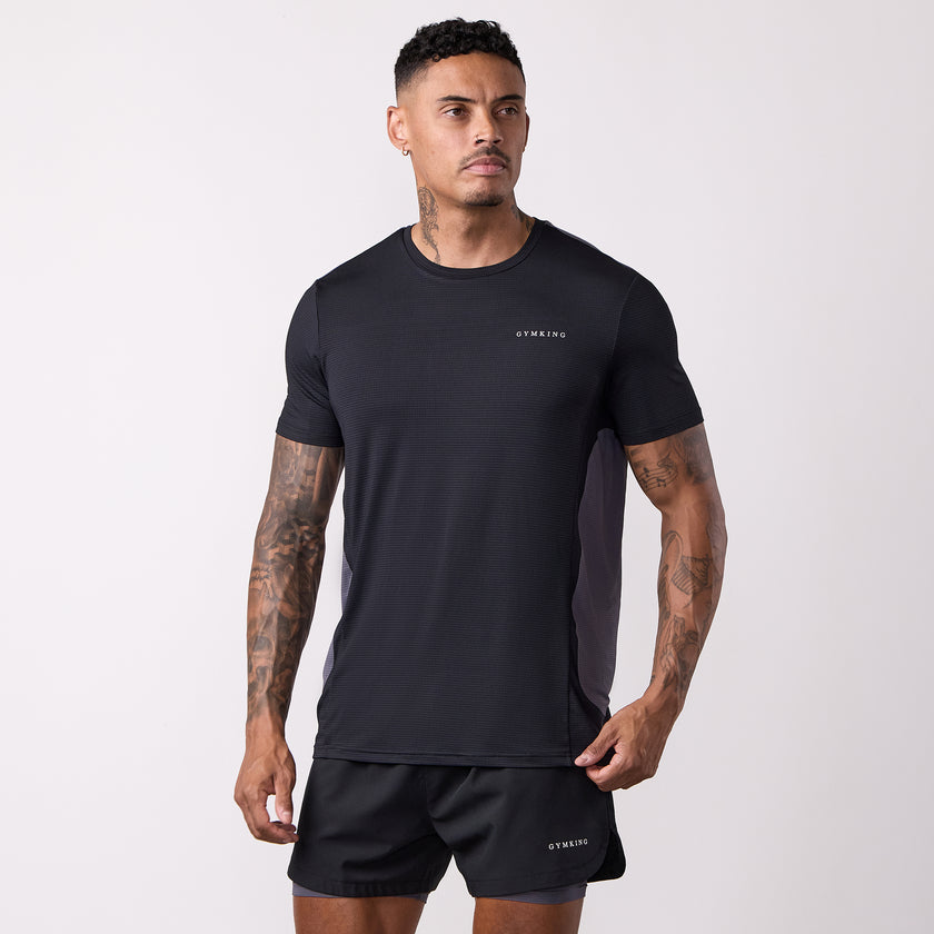 Gym King Progress Performance Tee - Black/Graphite