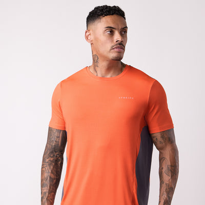 Gym King Progress Performance Tee - Hot Orange/Graphite