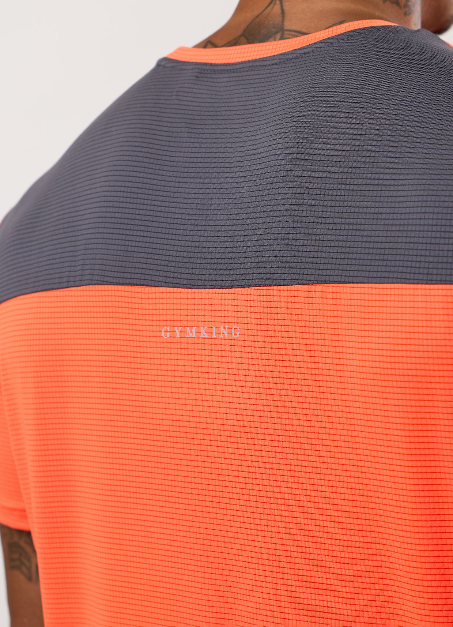 Gym King Progress Performance Tee - Hot Orange/Graphite