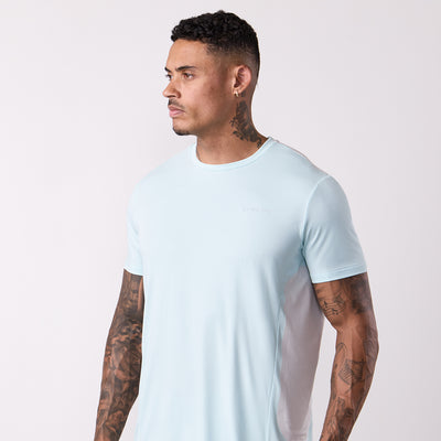 Gym King Progress Performance Tee - Ice Blue/Light Grey