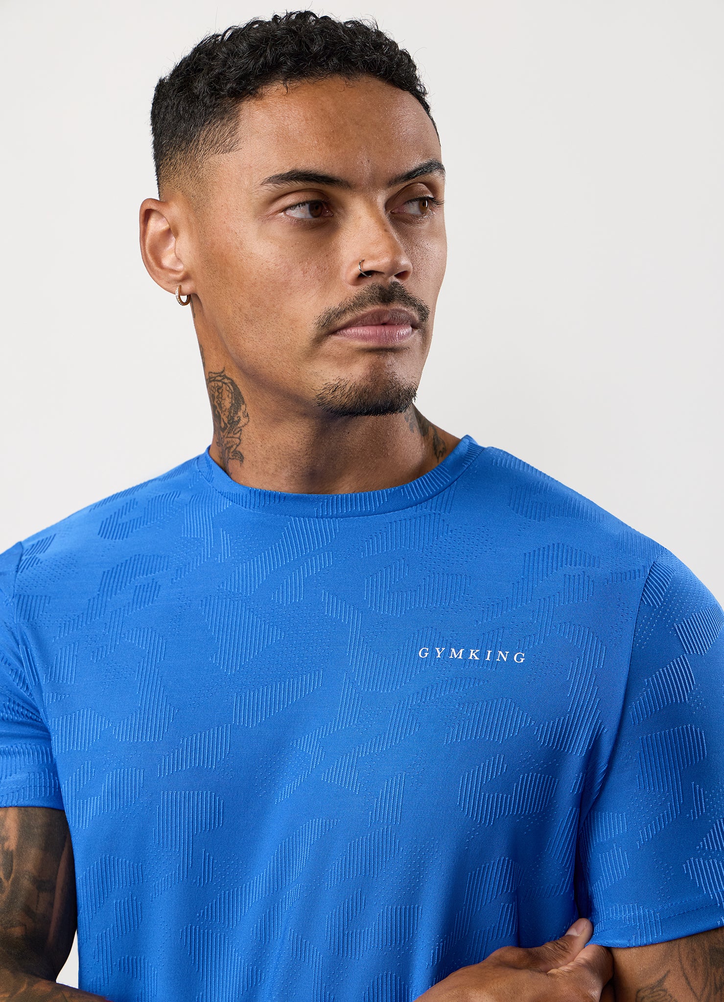 Gym King Progress Texture Tee - Electric Blue