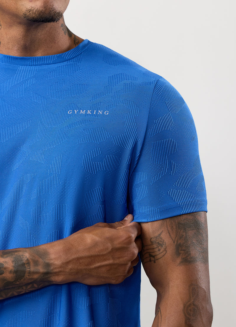 Gym King Progress Texture Tee - Electric Blue