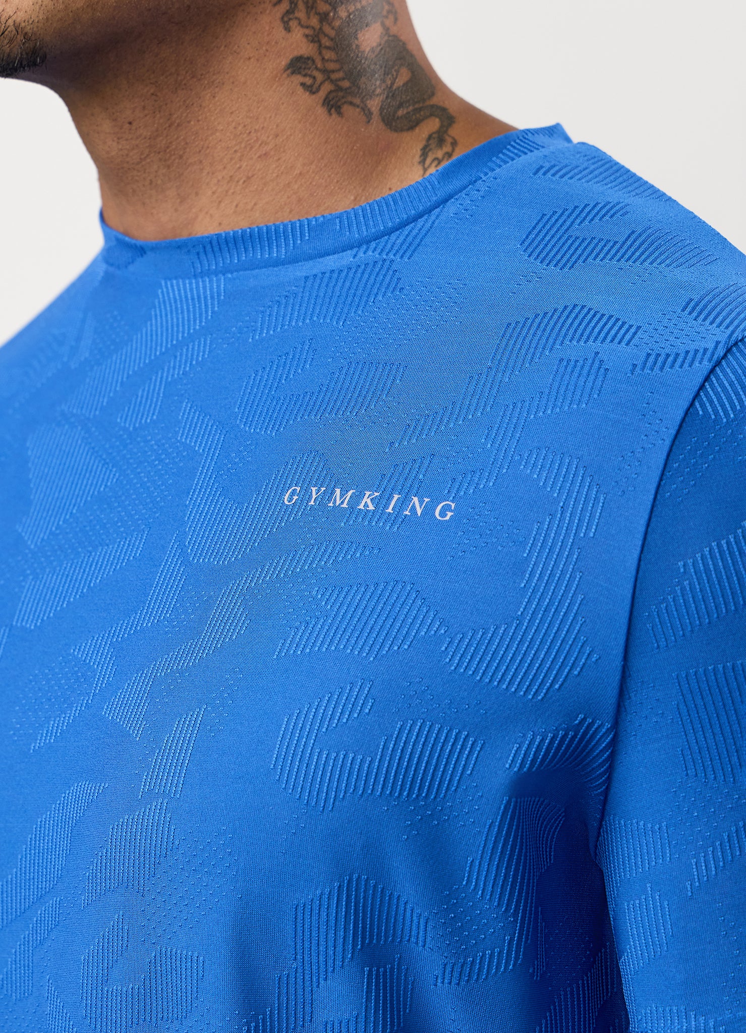 Gym King Progress Texture Tee - Electric Blue
