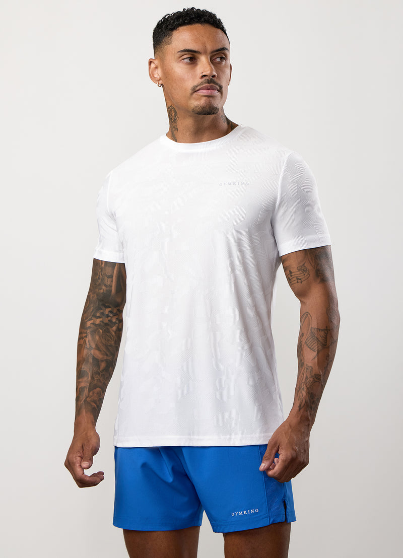 Gym King Progress Texture Tee - White