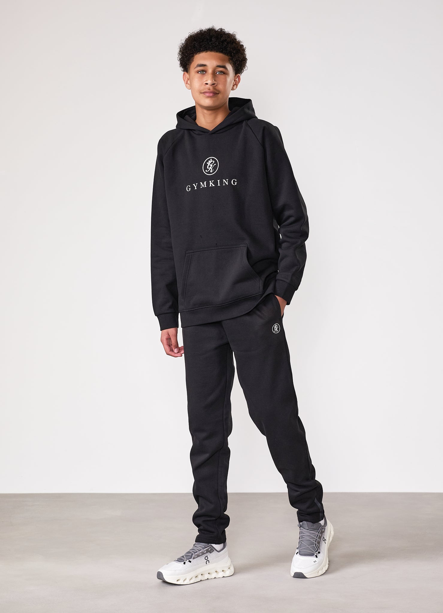Gym King Kids Pro Hood Tracksuit - Black