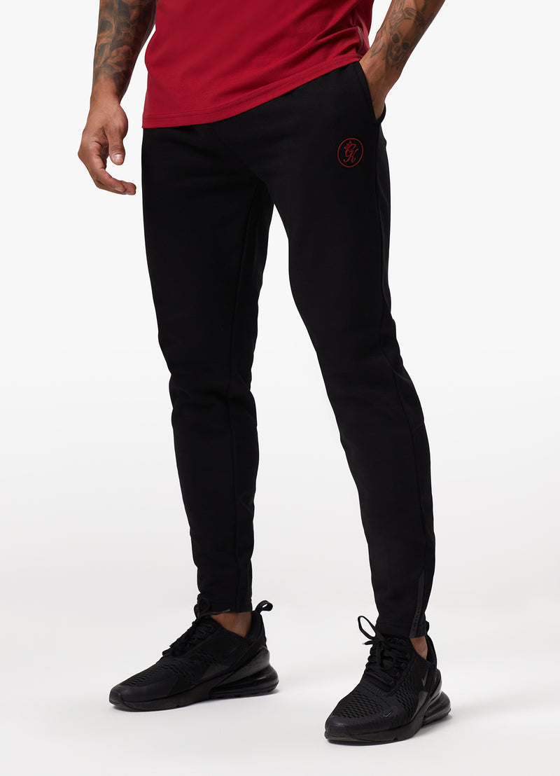 Gym King Pro Logo Fleece Tracksuit - Black/Red