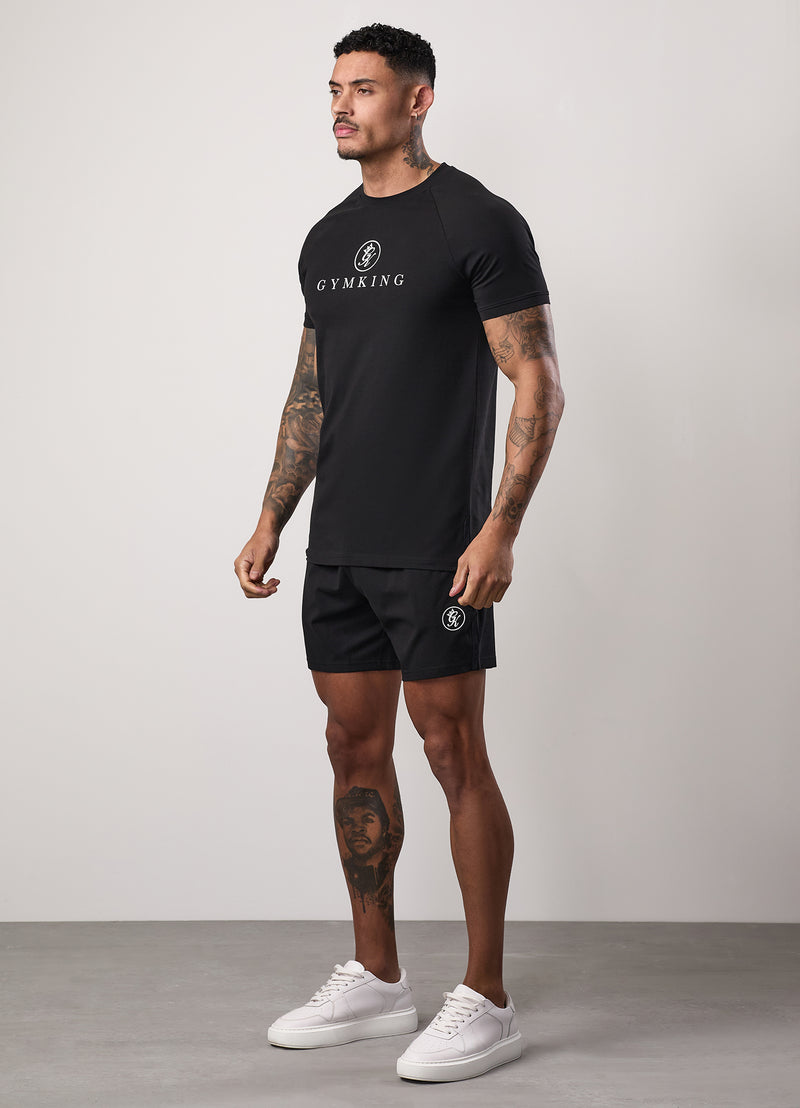 Gym King Pro Logo Jersey Short - Black