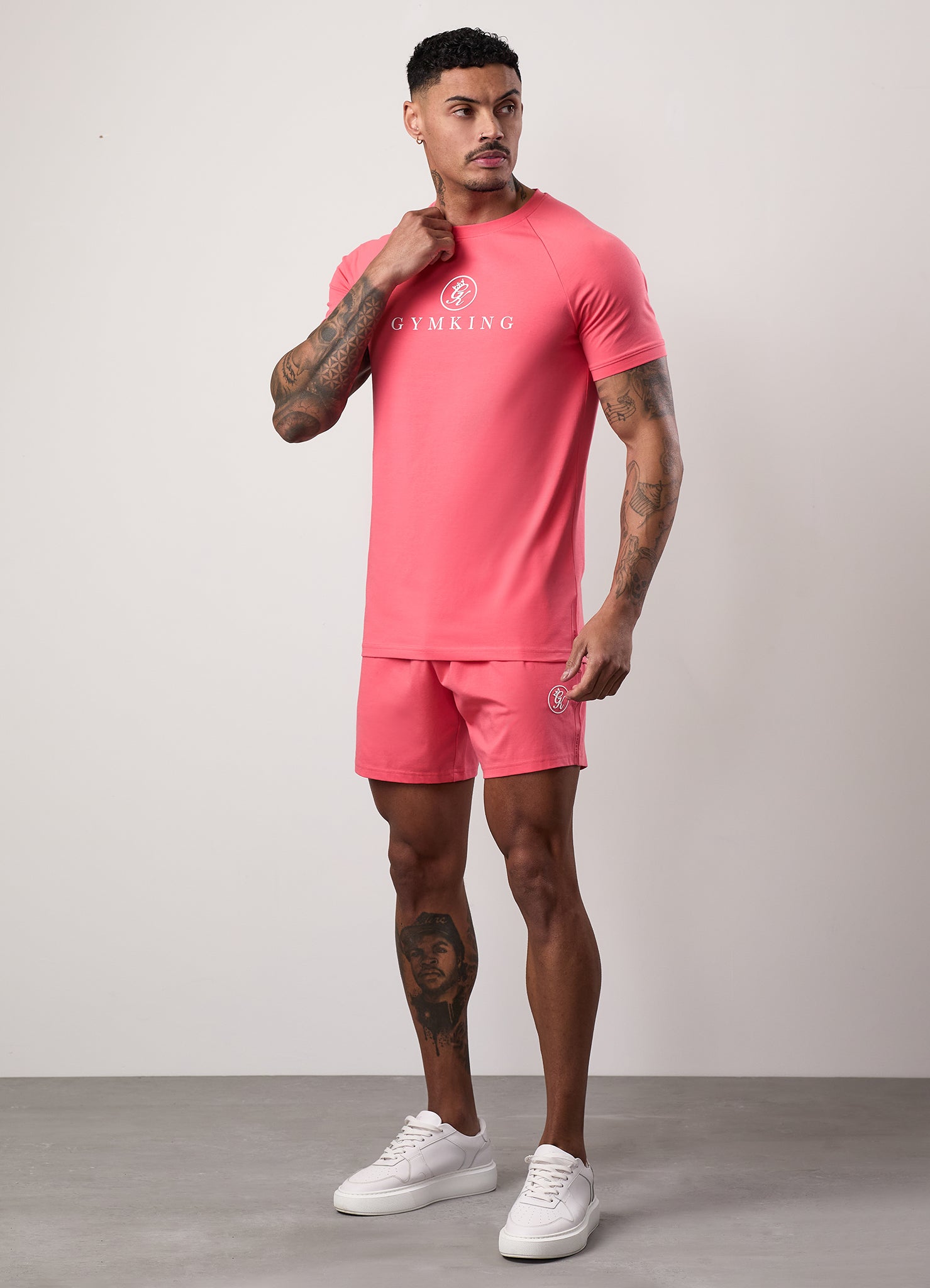 Gym King Pro Jersey Tee Coral1