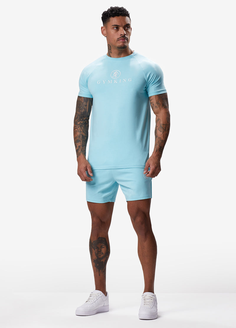 Gym King Pro Jersey Short - Aqua Blue