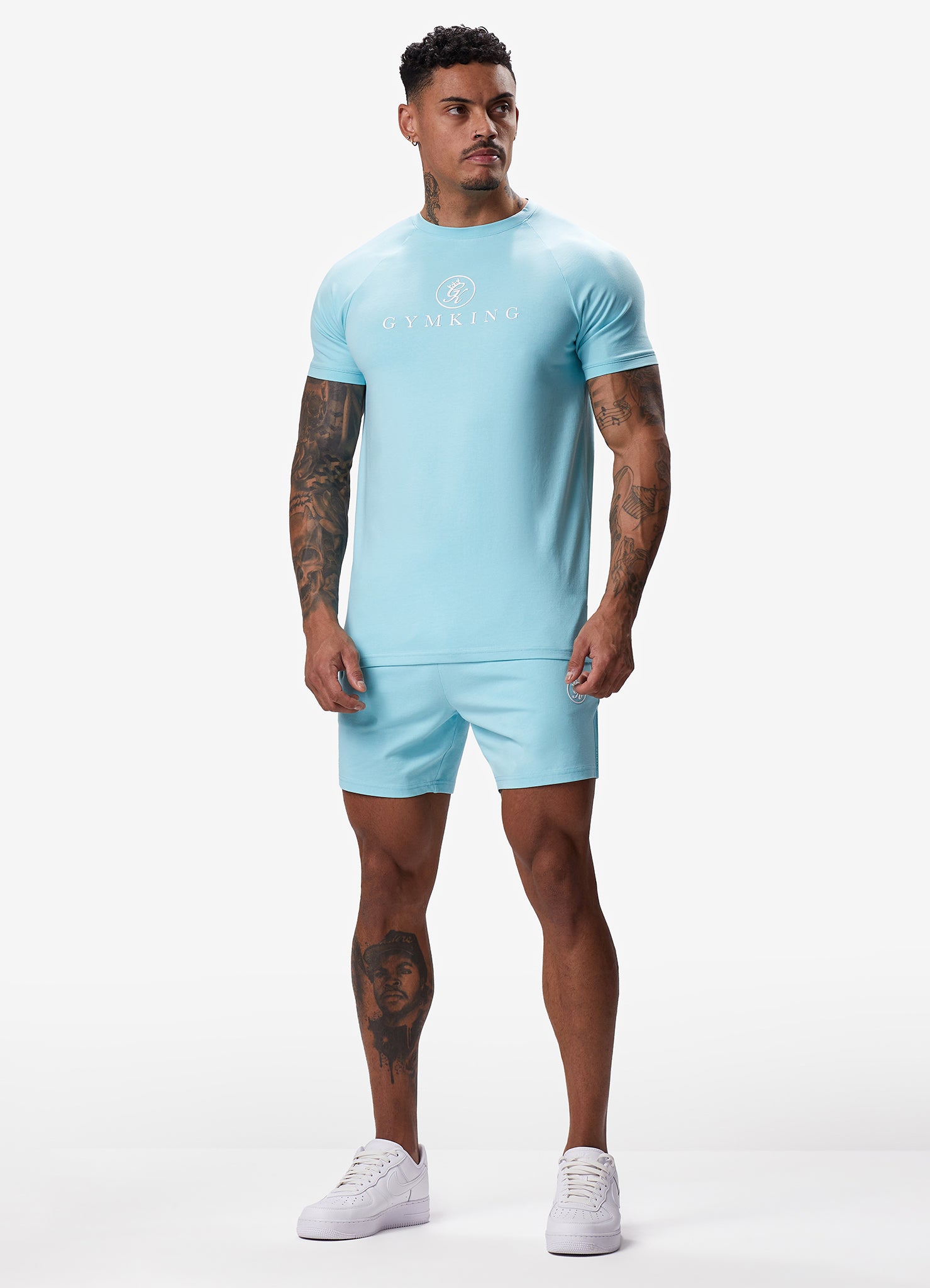 Gym King Pro Jersey Tee - Aqua Sky