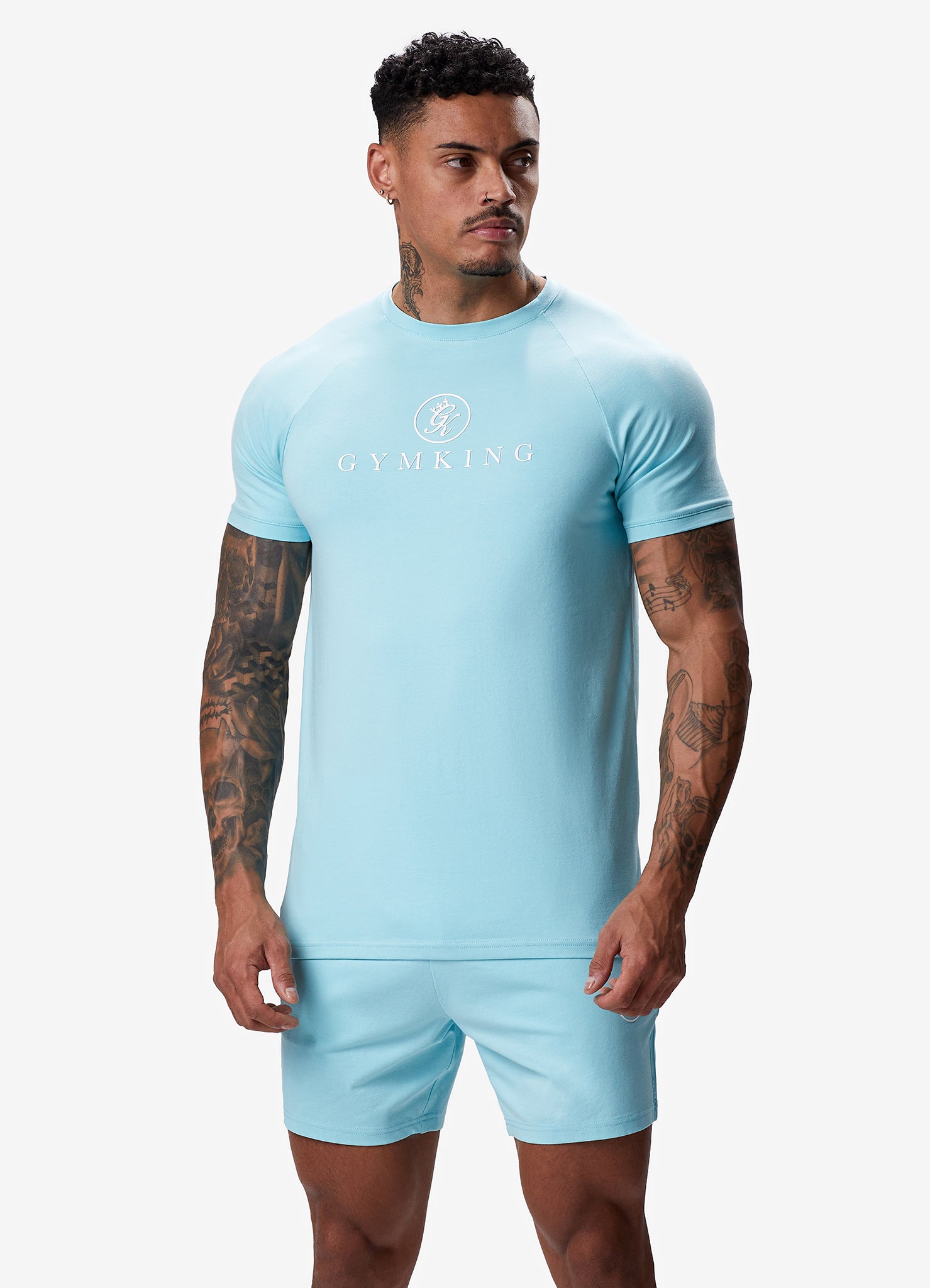Gym King Pro Jersey Tee - Aqua Sky