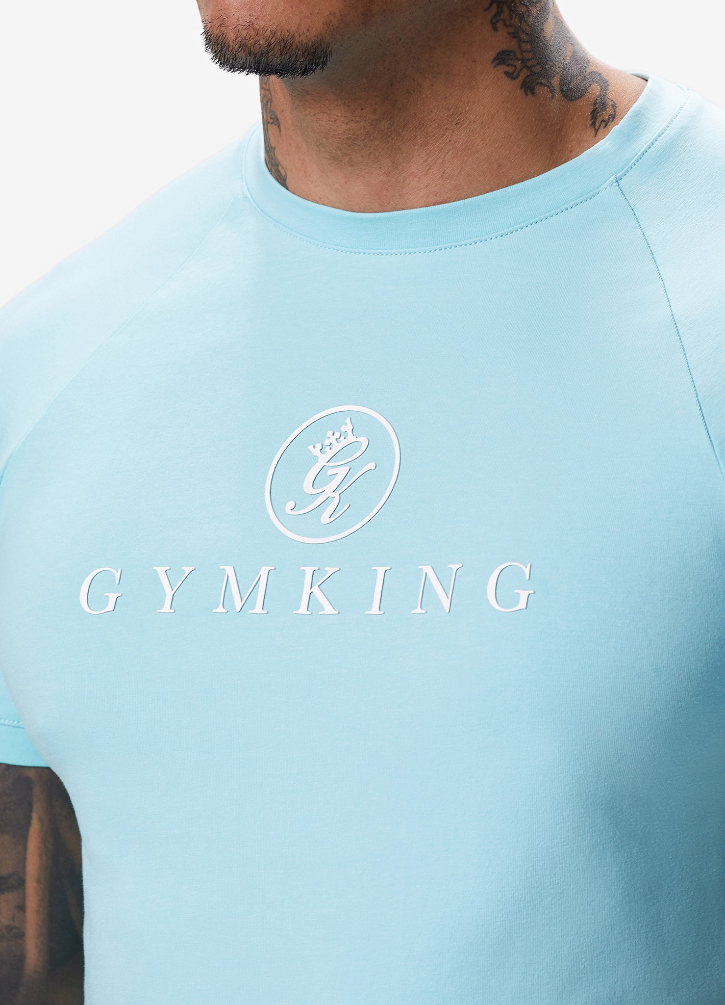 Gym King Pro Jersey Tee - Aqua Sky