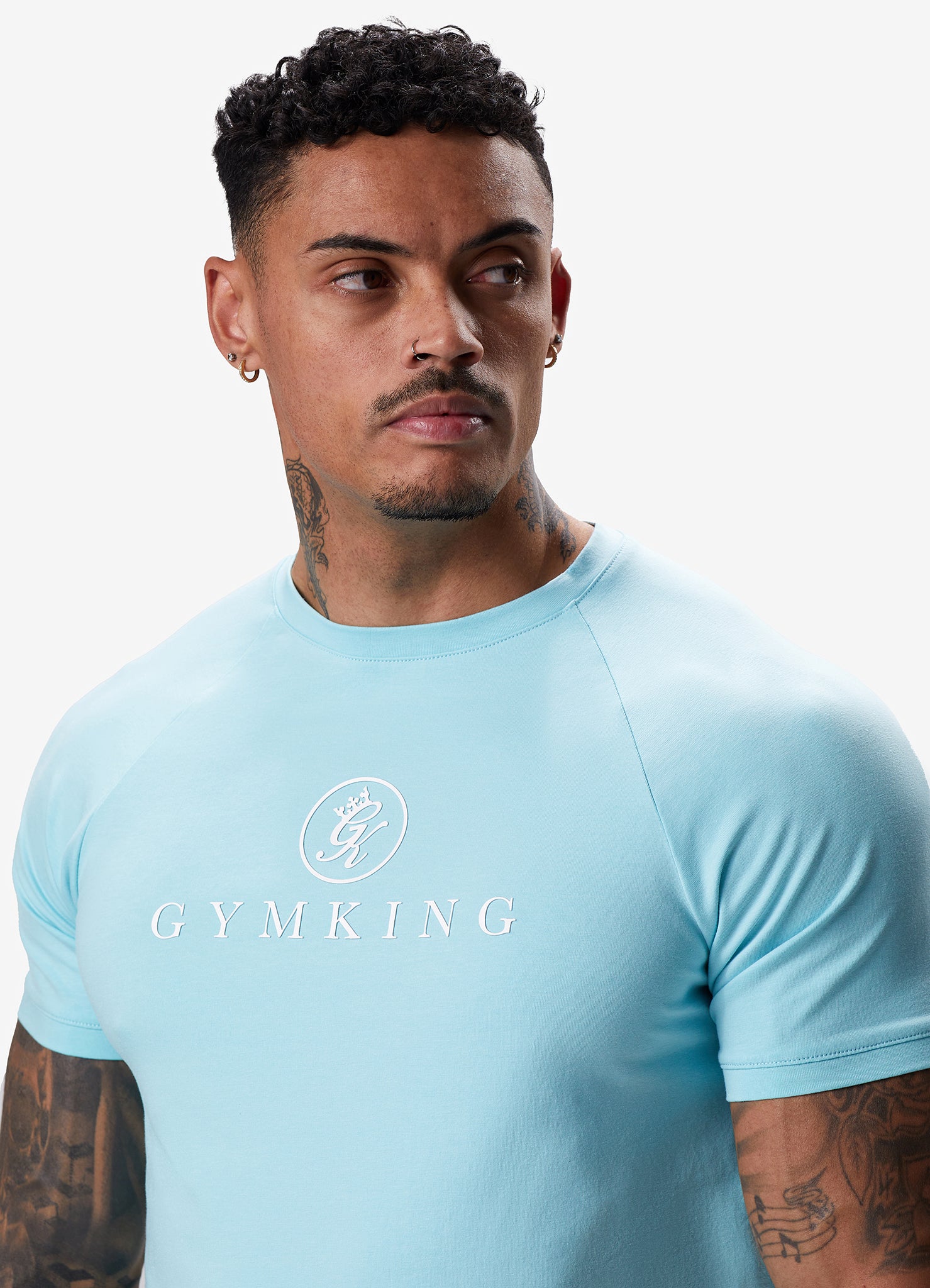Gym King Pro Jersey Tee - Aqua Sky