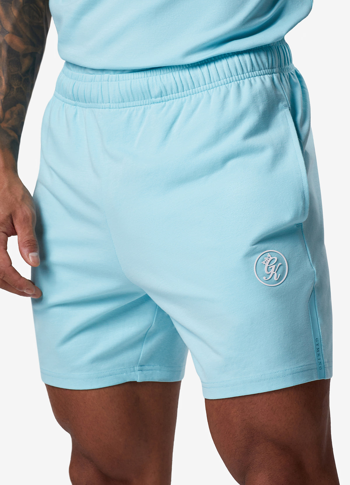 Gym King Pro Jersey Short – Aqua Sky