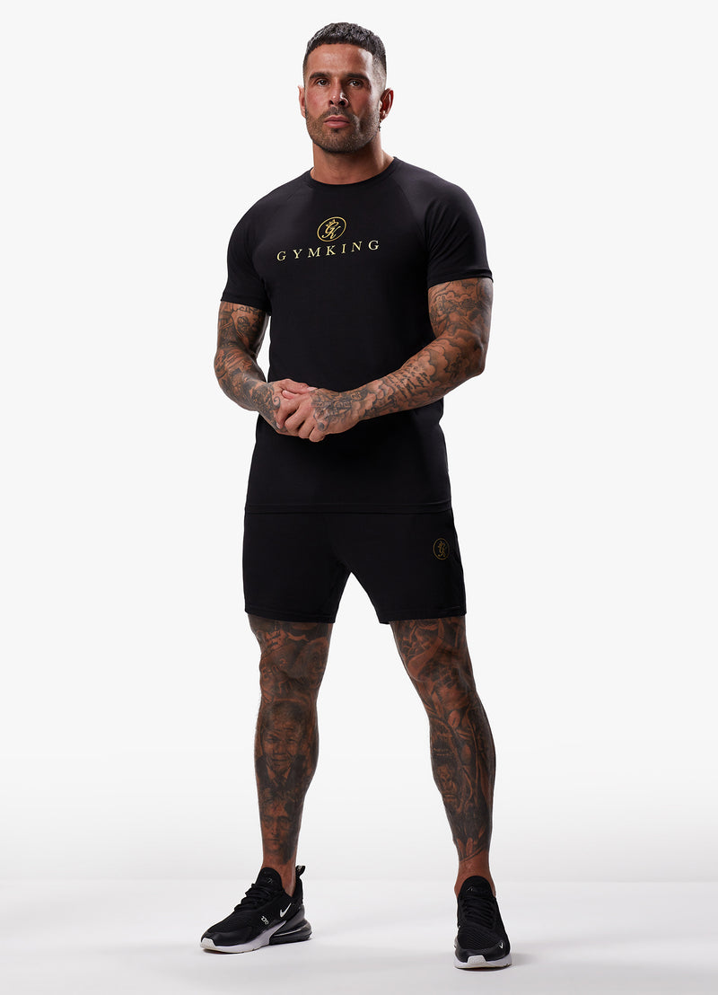 Gym King Pro Logo Jersey Tee - Black/Gold