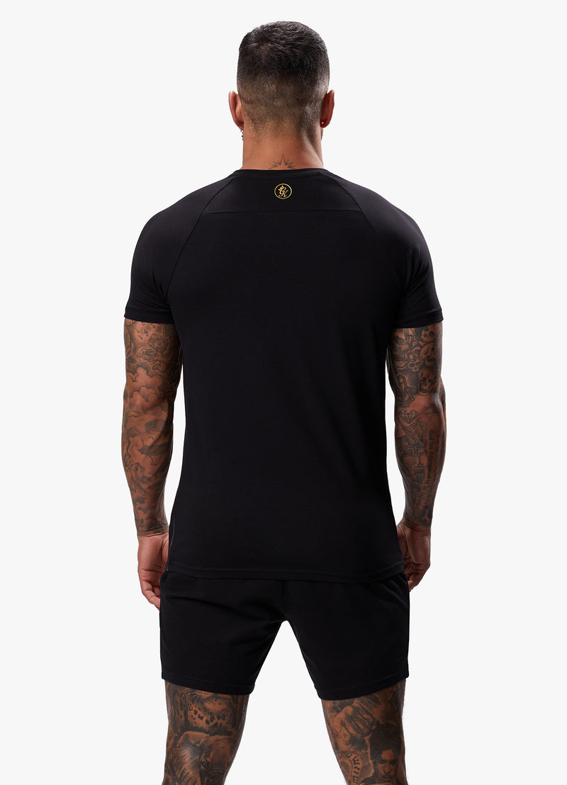 Gym King Pro Logo Jersey Tee - Black/Gold