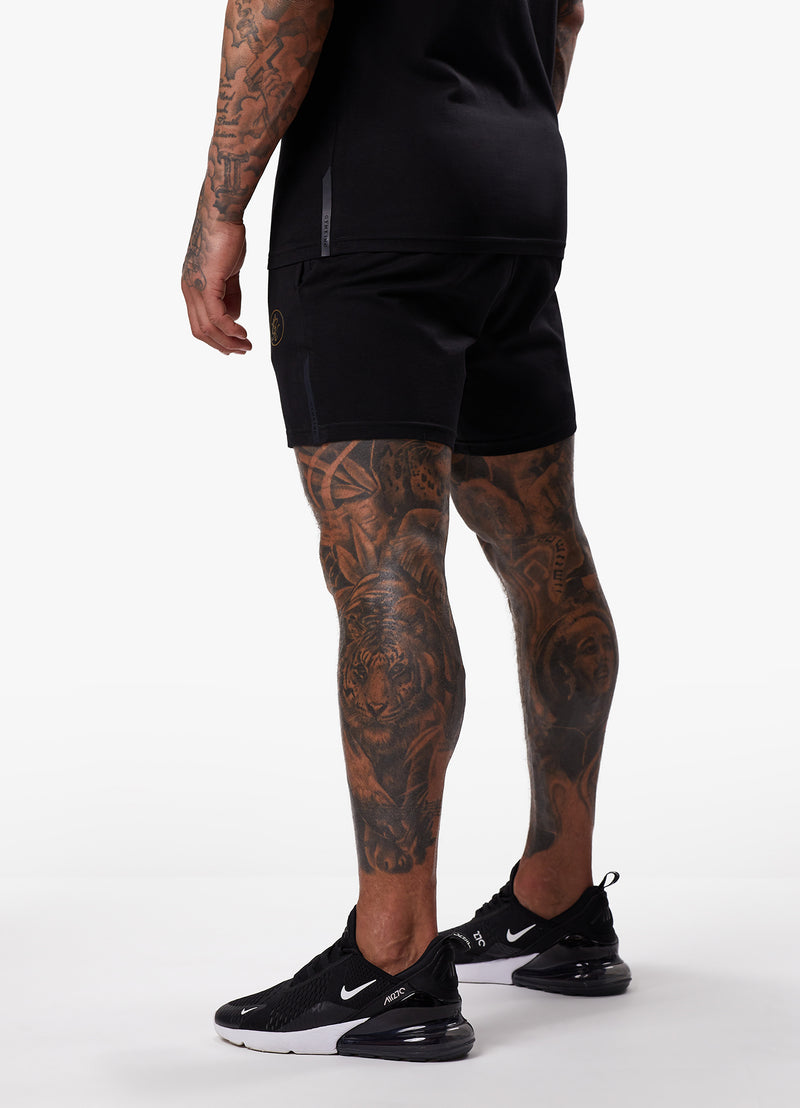 Gym King Pro Logo Jersey Short - Black/Gold